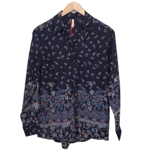 Anthropologie Tops - NEW Anthropologie Womens RAGA Floral Button down Shirt sz S